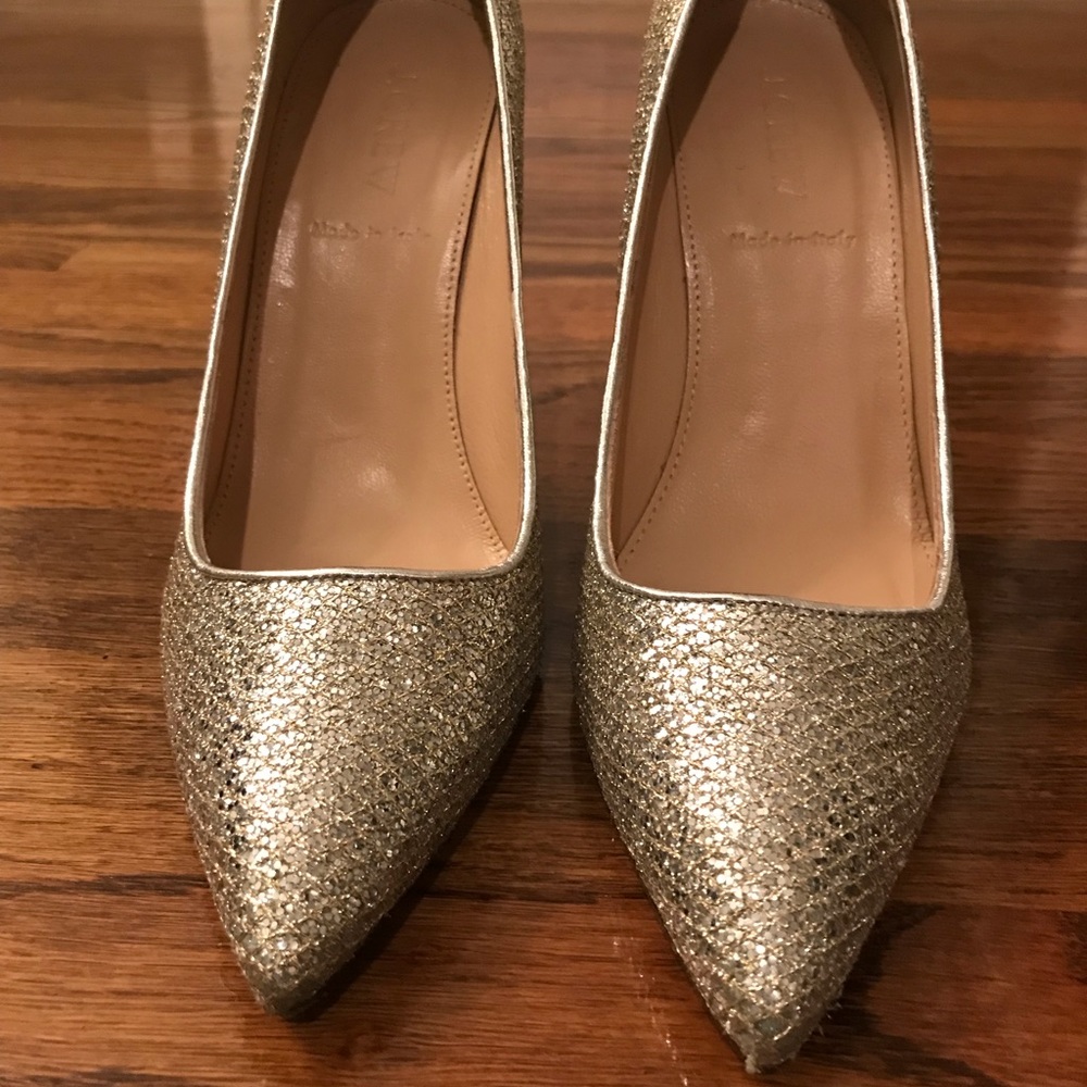 J Crew Roxie glitter heels 6.5